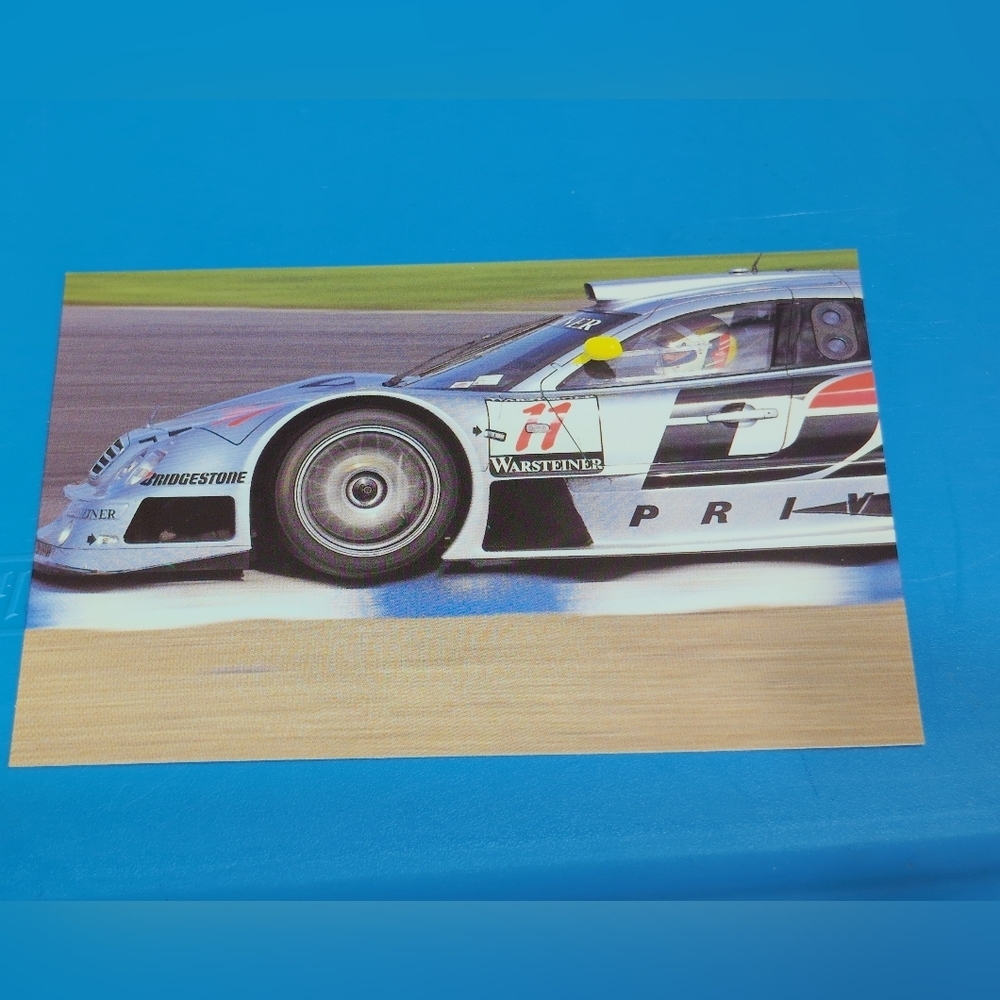 Post Card Bernd Schneider, Mercedes CLK GTR GT World Champions, Donington, 1997